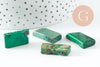 Perle rectangulaire regalite verte teintée naturelle pour creation de bijoux en pierre naturelle, X2 G3446