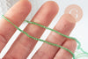 Perle ronde verre facettée transparente vert clair 2mm, DIY, fil de 37cm, x1 G7445