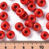 Perle rondelle donut verre opaque rouge,des perles reondelles verre pour vos créations de bijoux et bracelet,3-5x9mm, x 20 G4597