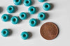 Perle rondelle donut verre opaque turquoise,des perles reondelles verre pour vos créations de bijoux et bracelet,3-5x9mm, x 20 G4393