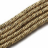 Perle rondelle hématite dorée 18K forme vague 4mm, fil de 40.5cm x1 (G5657)