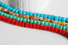 Perle rondelle turquoise naturelle 8mm, perle pierre naturelle pour création bijoux, fil de 40 cm, x1 G5183