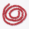 Perle toupie cristal rouge 3.5x3mm, perles bijoux, perle bicone cristal rouge vif,Perle verre facette, fil de 125 perles x1 (G7877)