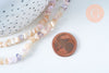 Perle triangle cristal beige rose 6x3.5mm, perles bijoux, perle triangle cristal ,Perle verre facette, fil de 33cm G6903