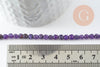 Perles Rondes facettées agate violette, perle agate, pierre naturelle, agate naturelle,4mm,fil de 39cm, x1 G2003