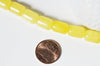 Perles Tube verre jaune opaque,perles verres ,perle tube, perle jaune,13x10mm, le fil de 39cm, x1 G4430