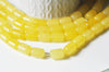 Perles Tube verre jaune opaque,perles verres ,perle tube, perle jaune,13x10mm, le fil de 39cm, x1 G4430