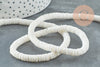 Perles coquillage blanc,Perles coquillage,perle ronde,coquillage naturel, le fil de 60cm, x1 G0191