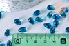 Perles cristal goutte bleu, cristal tchèque,9x6x5mm, x10 G5360