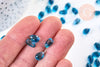 Perles cristal goutte bleu, cristal tchèque,9x6x5mm, x10 G5360