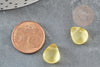 Perles cristal goutte jaune, verre, perles goutte ,10x12.5mm, x10 G4193