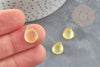 Perles cristal goutte jaune, verre, perles goutte ,10x12.5mm, x10 G4193