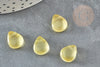 Perles cristal goutte jaune, verre, perles goutte ,10x12.5mm, x10 G4193