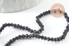 Perles cristal toupies à facette noir 2x3mm, perles bijoux en cristal noir,perles bicone facette, fil de 49cm, x1 (G4670)