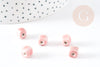 Perles cube céramique rose 8mm, perles porcelaine création bijoux, x5 G9150