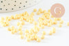 Perles de rocaille verre jaune pastel 4,5mm, perles rocaille pour perlage et création bijoux, x 10g (G7793)