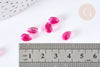 Perles gouttes cristal rose foncé 9mm, perle, x50 G7298