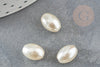 Perles ovale acrylique imitation perle eau douce beige 11mm, création bijoux DIY X5 G9287