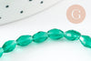 Perles ovale verre transparent facetté vert foncé 6x4mm, création bijoux cristal DIY, le fil de 38cm G8253