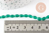 Perles ovale verre transparent facetté vert foncé 6x4mm, création bijoux cristal DIY, le fil de 38cm G8253