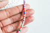 Perles polymère multicolore heishi 4mm, Perles plastique, perle heishi,perle disque, 4mm,le fil de 320 perles G3606