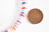 Perles polymère multicolore heishi 6mm, Perles plastique, perle heishi,perle disque, fourniture créative,6mm,le fil de 320 perles-G1990