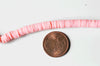 Perles polymère rose clair heishi 6mm,fabrication bijoux,Perles plastique,perle disque, 6mm,le fil de 380 perles G4422