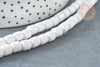 Perles polymère tube blanc 6.5mm, fabrication bijoux heishi 6.5mm plastique,le fil de 40cm G7222