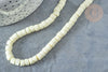 Perles porcelaine heishi jaune clair 6x3~4 mm, bijoux céramique, fil de 48cm, x1 G7535