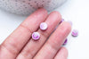 Perles porcelaine violet, perle céramique, perle porcelaine,perle disque, céramique violet,8mm, x10 G4728