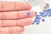 Perles rocaille carré verre rectangle bleu nuit, perle carré création bracelet, perle tila,4.5mm,2 trous, Les 50 (4.8GR) G7756