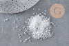 Perles rocailles Miyuki blanc nacré, Perles de rocaille japonaise White Lined Crystal ,perle rocaille perlage,15/0, 1.5mm, Sachet 10g (G3954)