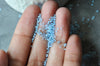 Perles rocailles miyuki bleu ciel 15/0, 1.5mm, Perle rocaille japonaise Sky Blue Lined Crystal,perle rocaille perlage, Sachet 10g G3950