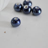 Perles ronde porcelaine bleu irisé,perle ronde bleu canard, porcelaine bleue, création bijoux, 1cm, x5 G1162