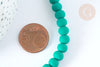 Perles ronde résine verte 7mm, fabrication bijoux perles plastique, le fil de 40cm G7221