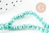 Perles tops cristal vert turquoise irisé 4x3mm, perles bijoux cristal, perle à facette en verre, création de bijoux, fil de 36cm, x1 G5950