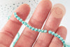 Perles tops cristal vert turquoise irisé 4x3mm, perles bijoux cristal, perle à facette en verre, création de bijoux, fil de 36cm, x1 G5950