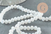 Perles toupies blanc irisé 6x4mm, perles bijoux, perle cristal, verre facette, fil de 42 cm x1 G6137