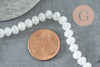 Perles toupies blanc irisé 6x4mm, perles bijoux, perle cristal, verre facette, fil de 42 cm x1 G6137