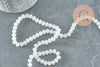 Perles toupies blanc irisé 6x4mm, perles bijoux, perle cristal, verre facette, fil de 42 cm x1 G6137