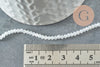 Perles toupies cristal blanc irisé, perles bijoux, cristal, fourniture créative, verre facette, fil de 40cm, 2.5mm, x1 G2643