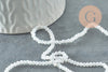 Perles toupies cristal blanc irisé, perles bijoux, cristal, fourniture créative, verre facette, fil de 40cm, 2.5mm, x1 G2643