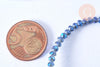 Perles toupies cristal bleu irisé 3.5x2.5mm, perles bijoux, perle cristal,Perle verre facette,création bijoux, fil 25.4cm G6752