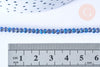 Perles toupies cristal bleu irisé 3.5x2.5mm, perles bijoux, perle cristal,Perle verre facette,création bijoux, fil 25.4cm G6752