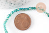 Perles toupies cristal bleu turquoise transparent irisé 3.5x2.5mm, perles bijoux, perle cristal,Perle verre facette, fil de 40cm, G6760