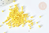 Perles tube verre Jaune vif façon Delica miyuki, Perle rocaille japonaise, perlage tissage,Sachet 8g, x1 G7764