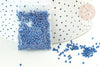 Perles tube verre bleu foncé métallisé mat façon Delica miyuki, Perle rocaille japonaise mat, perlage tissage, Sachet 8g, x1 G7774