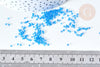 Perles tube verre bleu irisé transparent façon Delica miyuki, Perle rocaille japonaise, perlage tissage, Sachet 8g, x1 G7782