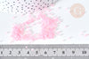 Perles tube verre rose transparent façon Delica miyuki, Perle rocaille japonaise, perlage tissage, Sachet 8g, x1 G7768