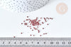 Perles tube verre rouge bordeau métallisé mat façon Delica miyuki, Perle rocaille japonaise mat, perlage tissage, Sachet 8g, x1 G7779